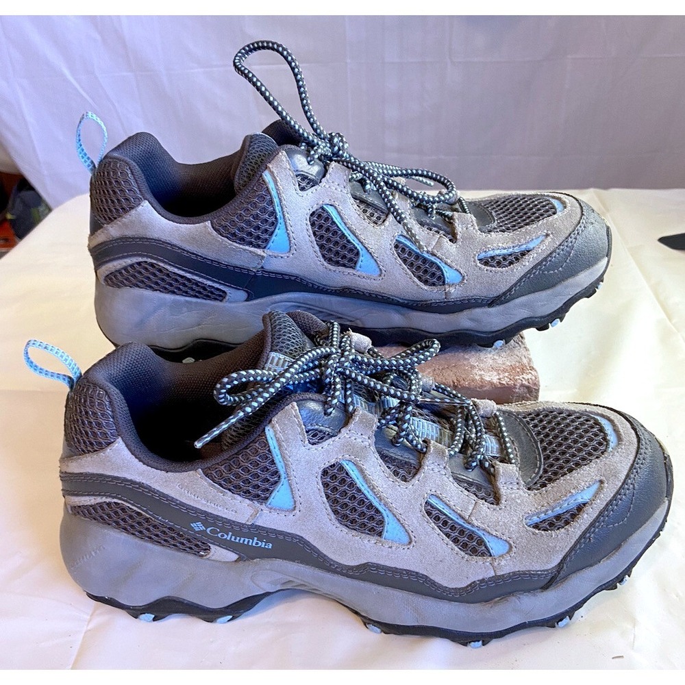 Columbia Omni-Grip Hiking Shoes Grey Blue Trail Sneakers BL3564-022 Size 10 - Picture 1 of 8